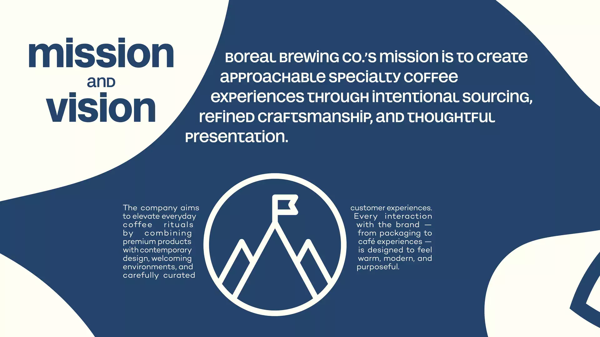 Mission et vision sur la même planche.