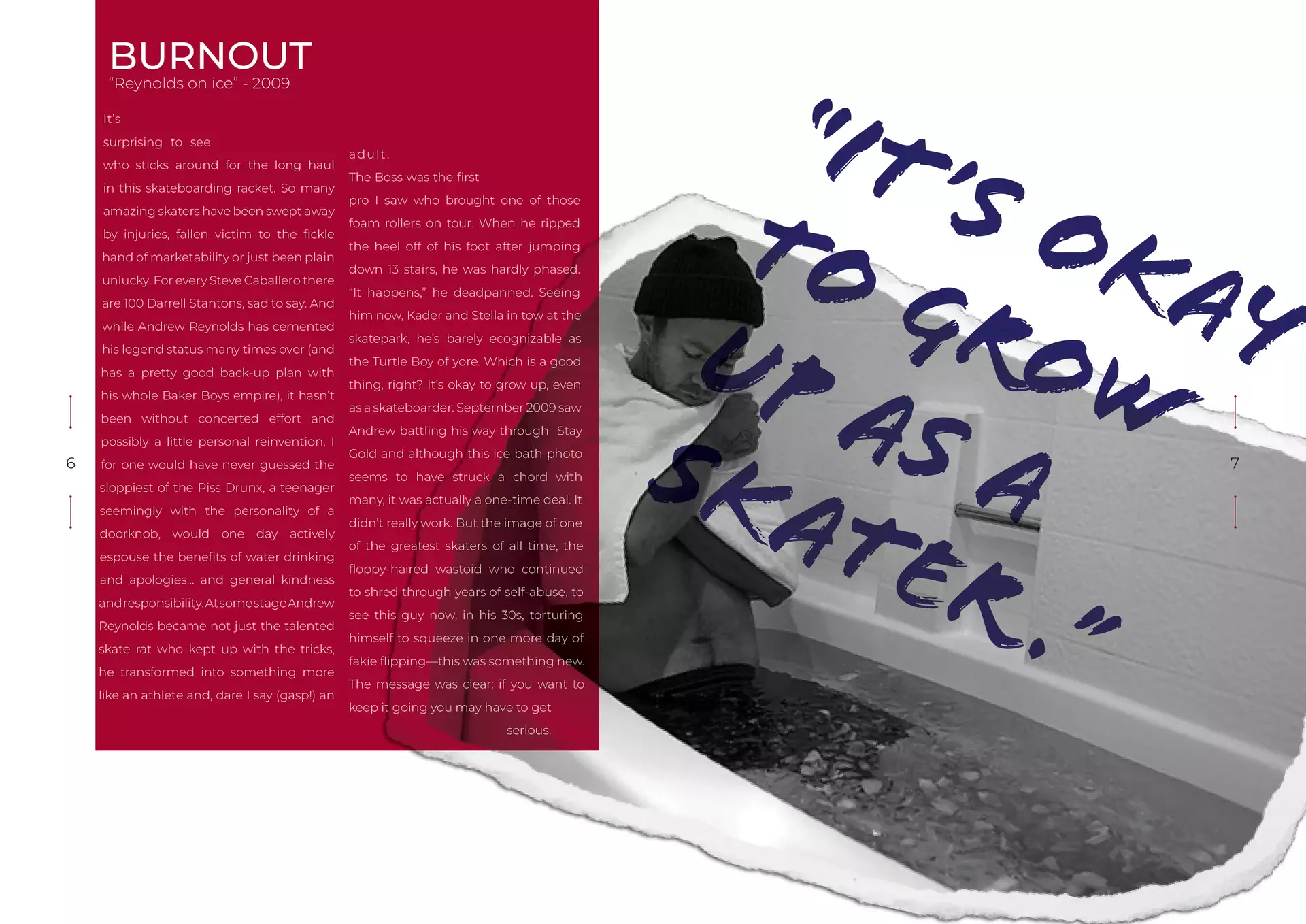 Double page à citation, la phrase tenant lieu d’image.